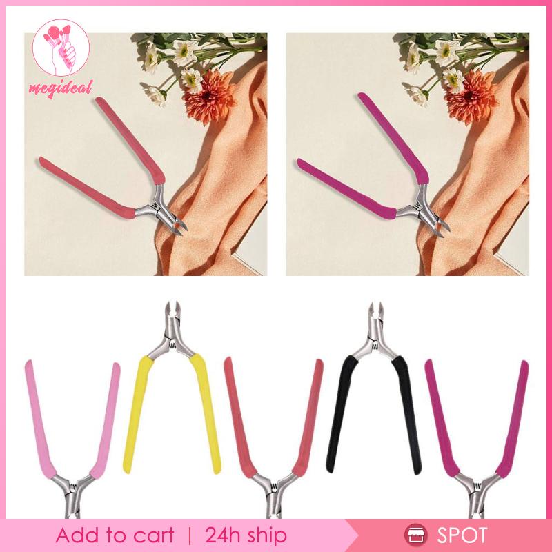 [MEGIDEAL] กรรไกรตัดหนังกําพร้า กรรไกรตัดเล็บ สเตนเลส สีชมพู สําหรับตัดเล็บมือ อุปกรณ์เสริมทำเล็บ