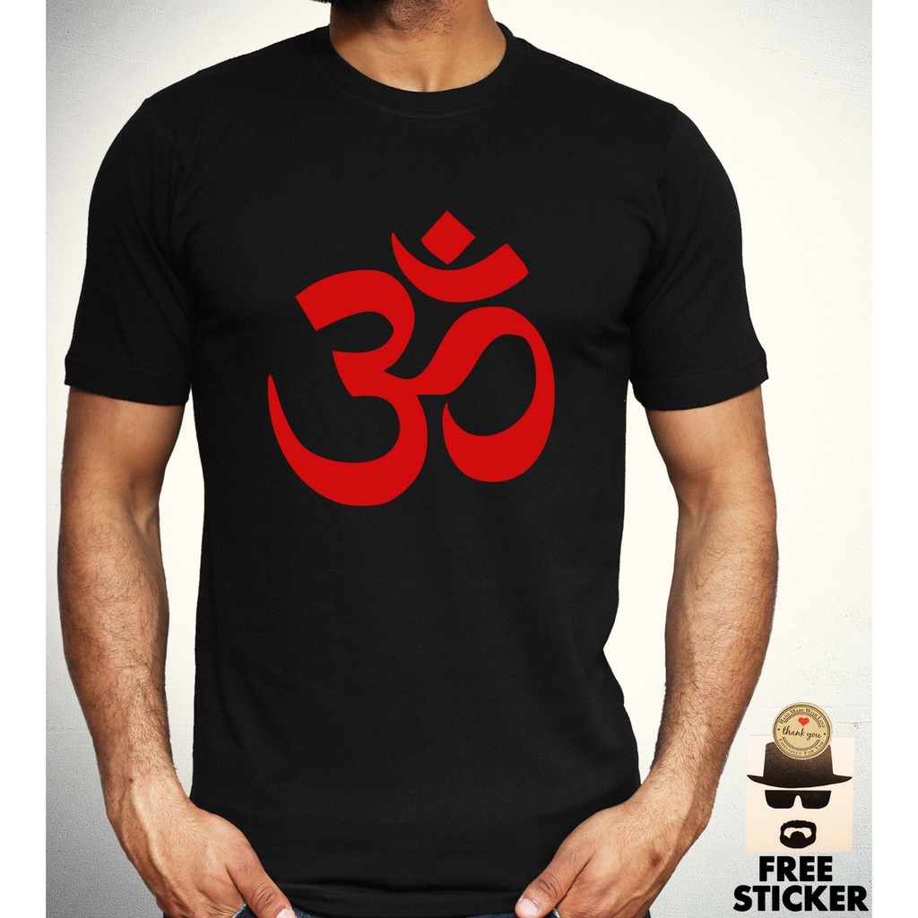 Boutique Tshirt T Shirt Aum Om Ohm Comfortable And Versatile Hindu Hinduism O Neck Cotton Tshirt Buddhism Meditation Devanagari Symbol Christmas Gift Shopee Thailand