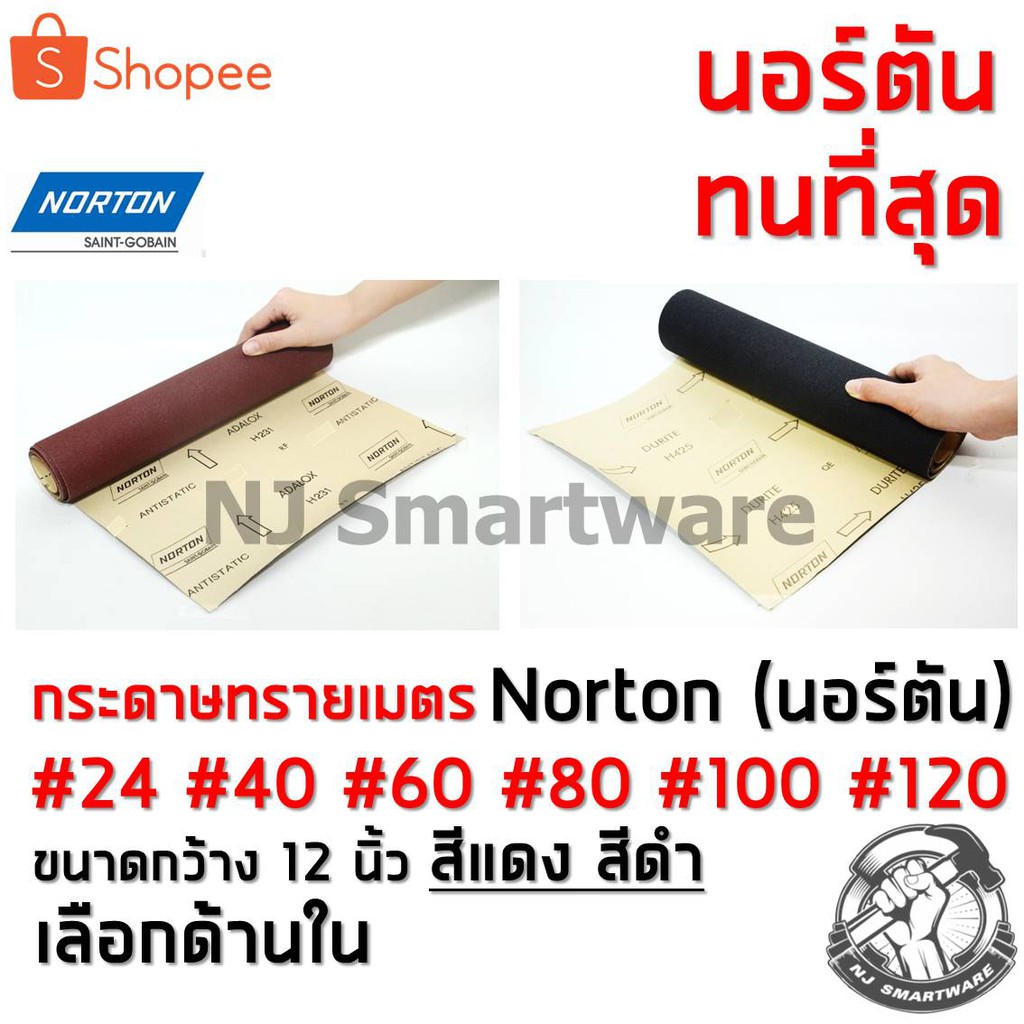 กระดาษทรายม้วน กระดาษทรายเมตร นอร์ตัน ใช้กับเครื่องขัดสั่น ราคาถูก (แบ่งขาย) - Norton Abrasive Paper