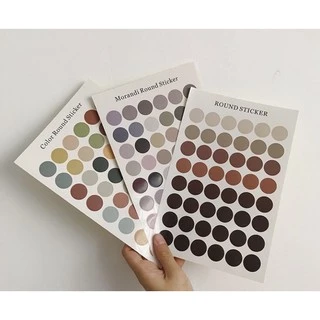 พร้อมส่ง❤️สติกเกอร์จุดกลม (เลือกสีได้) หลากสี ติดผนัง ตกแต่งบ้าน มินิมอล สำหรับตกแต่ง