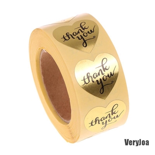 (Veryjoa12) สติกเกอร์ Thank You Gold Heart 500 Diy สําหรับติดตกแต่ง