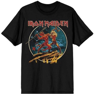 เสื้อยืดผู้ เสื้อยืด คอกลม ทรงหลวม ลาย Iron Maiden Number Of The Beast Run To The Hills สไตล์ยุโรป สําหรับผู้หญิง S-5XL