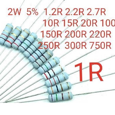 Jiado ตัวต้านทานโลหะออกไซด์ 2W 5% 0.15R (โอห์ม) ——2M(โอห์ม) 2 ชิ้น