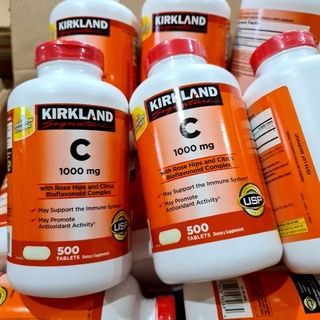 Kirkland Signature 🍭🍊💦(EXP 01/2025) Vitamin C 1000 mg🍊.500 Tablets เสริมภูมิ กระตุ้นผิวใส