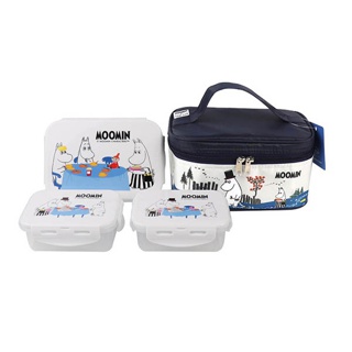 Moomin กล่องถนอมอาหารพร้อมกระเป๋า รุ่น 6115-AAA รวม 6 ชิ้น (3 กล่อง)