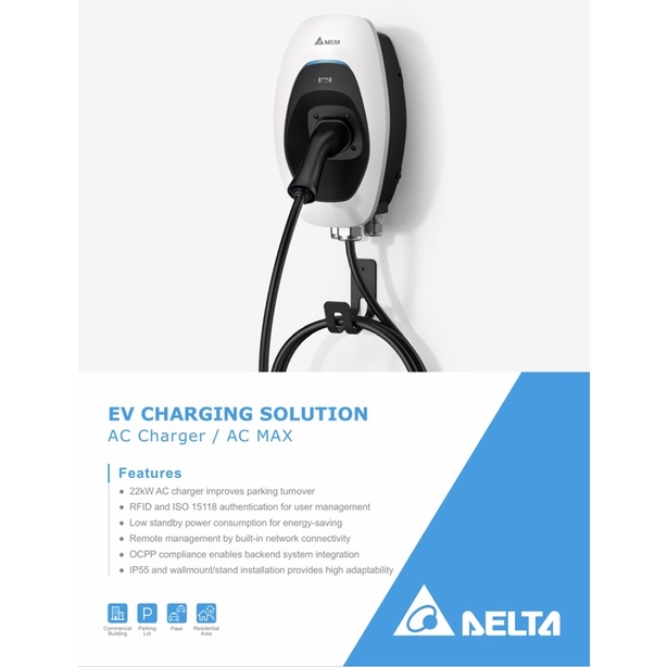 เครื่องชาร์จรถยนต์ไฟฟ้า Delta Ac Max ขนาด 22 Kw เครื่องเปล่า Ev Charger Shopee Thailand 1132