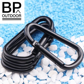 Carabiner พวงกุญแจอลูมิเนียม รูปทรง D สีดำ  สำหรับใช้งานเอนกประสงค์