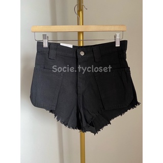 Socie.tycloset-C14กางเกงขาสั้นเอวสูงสีดำ