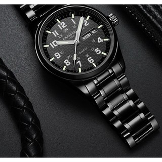 นาฬิกา นาฬิกาชาย (Men watch) CARNIVAL 8638G (black), quartz, mineral glass, กันน้ำ 30m