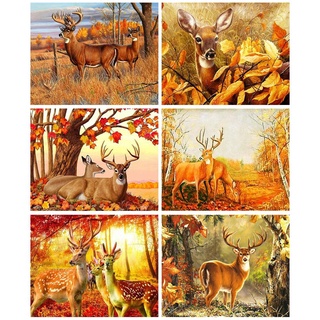 Ruopoty ภาพวาดสีน้ํามัน ตามตัวเลข รูปกวาง 60x75 ซม. 50x65 ซม. 40x50 ซม. สไตล์โมเดิร์น สําหรับตกแต่งผนังบ้าน ห้องนั่งเล่น