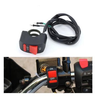 Universal รถจักรยานยนต์ Handlebar สวิตช์กระพริบ Moto สวิตช์ไฟ ON OFF ปุ่ม ATV Bike DC12V/10A Black Two Core Wire