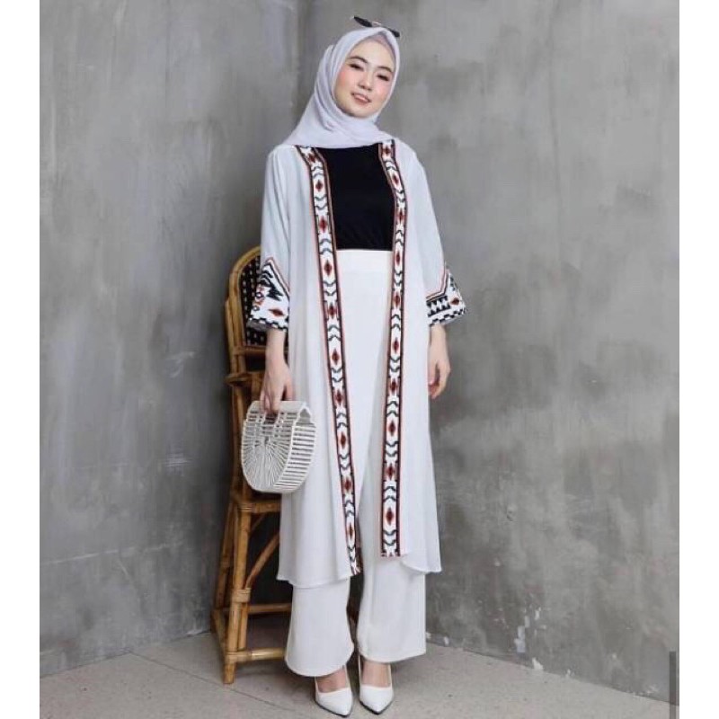ชาติพันธุ์ EMBROIDERY BOHEMIAN CARDIGAN OUTER LONG WOMENS FASHION MOTIF CARDIGAN
