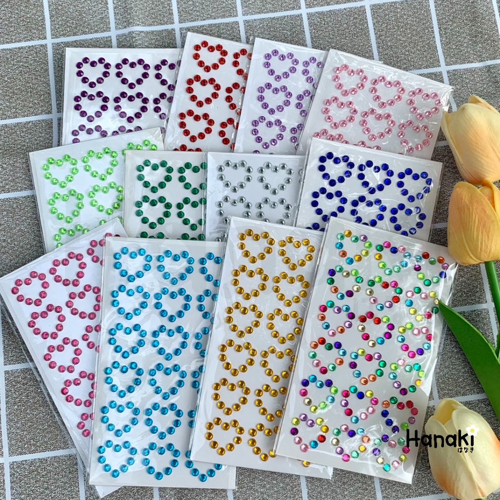 【พร้อมส่ง】สติกเกอร์หัวใจ สติกเกอร์คริสตัล หัวใจเพชร3D 3D hearted shape sticker