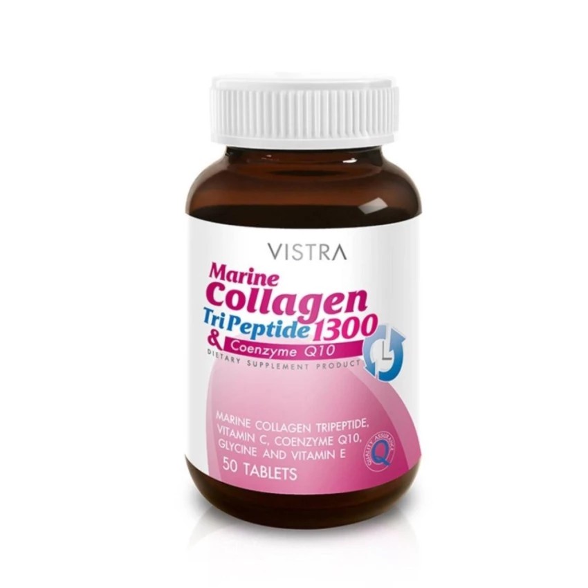VISTRA Marine Collagen TriPeptide 1300 mg.& CO-Q10 (50 Tablets)