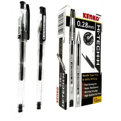 [ISTY] KENKO HI TECH H 0.28 MM GEL PEN BALLPOINT HI-TECH-H BLACK INK