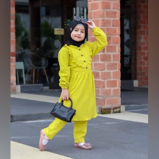 Zahira SET KIDS KF RAYON ชุดเสื้อผ้าลําลอง ผ้าฝ้าย พรีเมี่ยม สําหรับเด็กผู้หญิง (อายุ 8-12 ปี)