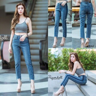 🌴รุ่นแถบข้างขา💕💕👖กางเกงทรงบอย ราคาถูก ราคาส่ง