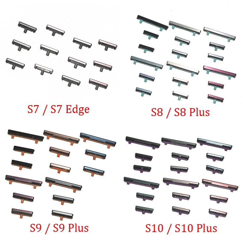 ปุ่มปรับระดับเสียงไฟกุญแจด้านข้างสําหรับ Samsung S7 S8 S9 S10 S7 Edge S8 Plus S9 Plus S10 Plus