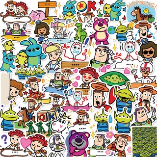 สติกเกอร์ ลายการ์ตูนอิโมจิ Toy Story น่ารัก สําหรับตกแต่งแล็ปท็อป 50 ชิ้น