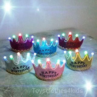 มงกุฎวันเกิดกากเพชรเรืองแสงพร้อมส่ง Glitter crown มงกุฎHBD ตรวจเช็คไฟติดทุกดวงก่อนส่ง