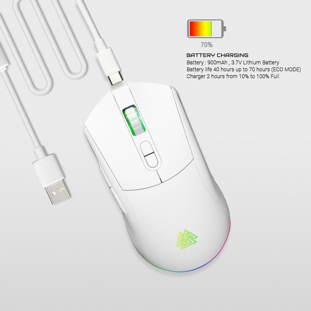 EGA Type-M8 Wireless Gaming Mouse 10000DPI เม้าส์ไร้สายสำหรับเล่นเกมส์