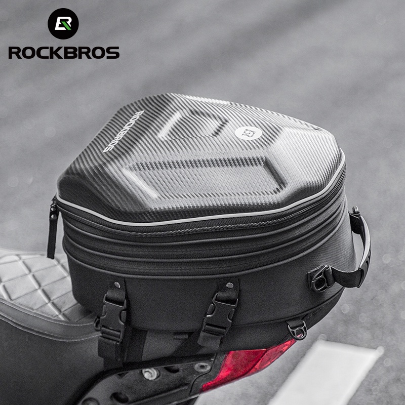 【TH Delivery】ROCKBROS กระเป๋าท้ายมอเตอร์ไซค์ กันน้ำ ทรงแข็ง จุ 20–35L มีแถบสะท้อนแสง ใช้เป็นเป้สะพายหลัง พกพาสะดวก