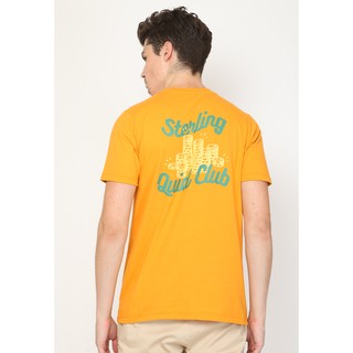 Skelly สื้อยืดผู้ชายแขนสั้นสีเหลือง STERLING QUID CLUB TEE DARK CHEDAR