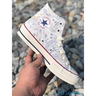 Converse Joint name limit Ultraviolet sensitivity Color Paisley High-Top Canvas Vulcanization Skate Shoes