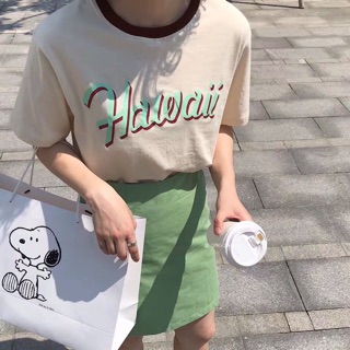 ชุดเซ็ทสุดคิวท์ เสื้อยืดเนื้อดี ผ้านุ่มมากๆค่ะ สกรีนลาย Hawaii น่ารักๆ มาพร้อมกระโปรงผ้าดีมาก มีซับในตัว