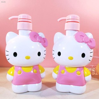 ขวดปั๊ม ขวดเปล่า ขวดแชมพู ขวดใส่เจลอาบน้ำขวดโลชั่น ลายการ์ตูน Hello Kitty ขนาด 500 มล.