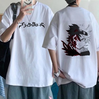 เสื้อยืดสีดำอินเทรนด์เสื้อยืด ผ้าฝ้าย 100% พิมพ์ลายการ์ตูน Black Clover สไตล์ฮิปฮอป สําหรับผู้ชายS-4XL