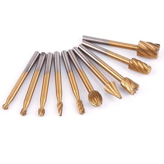 Set Wood Router Hss For Engraving 10pcs Burr Grinding Rotary Simple Diy Tool