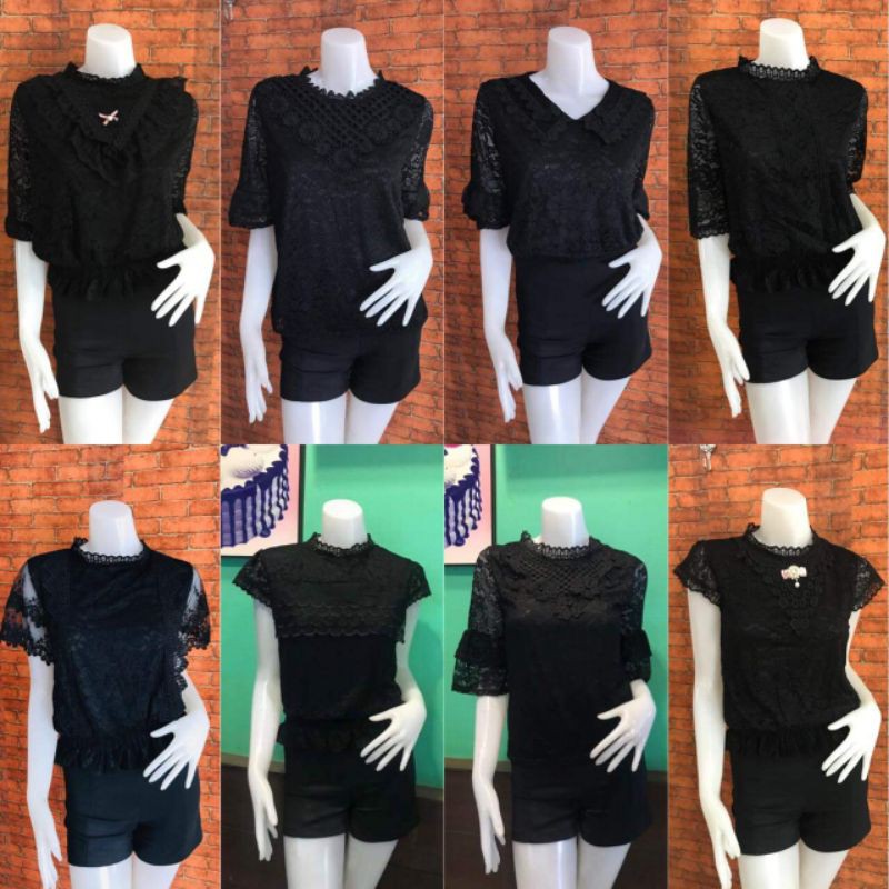 เสื้อลูกไม้สีดำ มีซับใน ผ้านุ่ม ใส่สบาย
