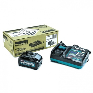 MAKITA 191J66-2 ชุดแบตเตอรี่ 40 โวลต์ (ชาร์จเร็ว) ความจุ 4.0 แอมป์ ในชุดประกอบด้วยแบตเตอรี่ 1 ก้อน เครื่องชาร์จ 1 ชิ้น