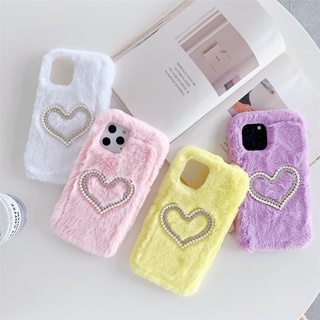 เคสโทรศัพท์มือถือ ผ้ากํามะหยี่ขนนิ่ม ประดับไข่มุก สําหรับ Samsung Galaxy S23 S22 S21 S20 Plus Ultra FE Note 20 Ultra A24 A54 A34 A14 A23 A53 5G 4G