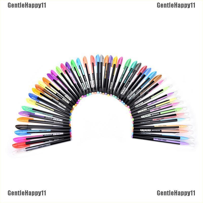 GENTLE「48pcs Fluorescent Gel Ink Pen Refills Watercolor Brush ...