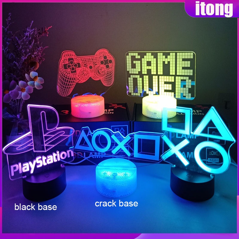 โคมไฟตั้งโต๊ะ led รูปโลโก้ Playsstation 3 มิติ เหมาะกับของขวัญ สําหรับตกแต่งห้องเด็ก