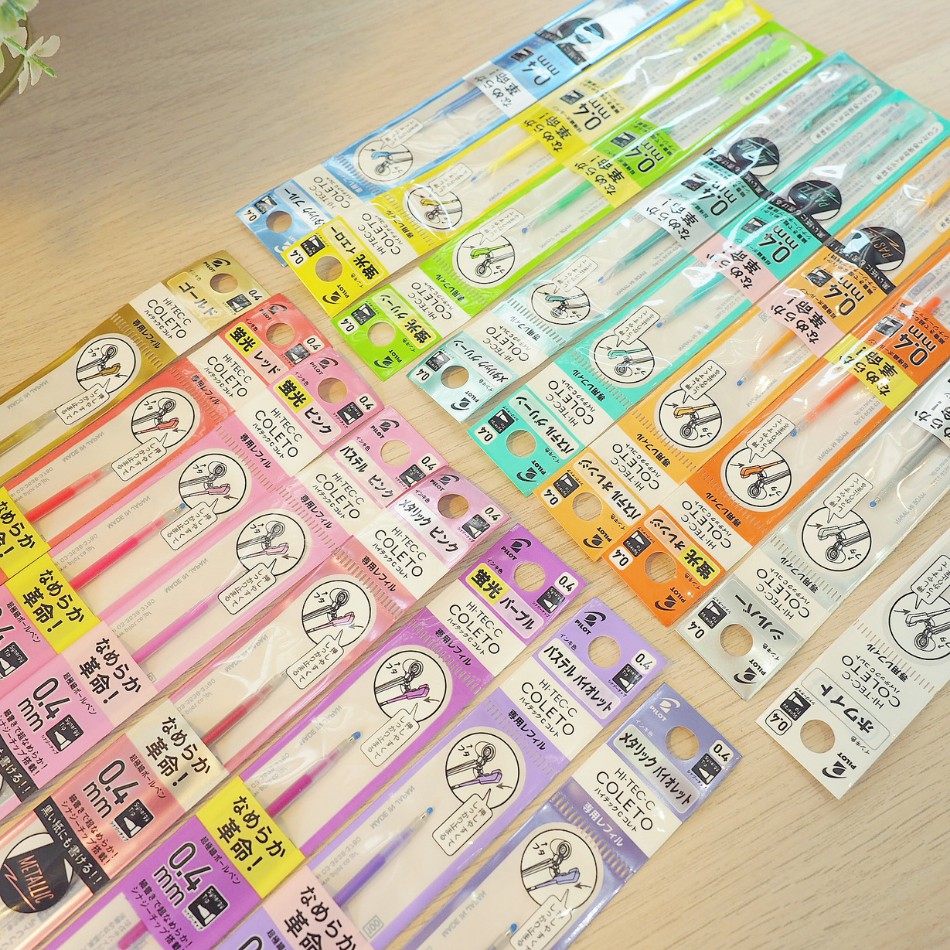 ไส้ปากกา Pilot HI-TEC-C Coleto 0.4 (ลิขสิทธิ์แท้) เขียนบนกระดาษสีดำได้