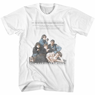 เสื้อยืดผ้าฝ้ายพิมพ์ลายขายดี เสื้อยืดแขนสั้น พิมพ์ลายโปสเตอร์ Unseix Breakfast Club Diy