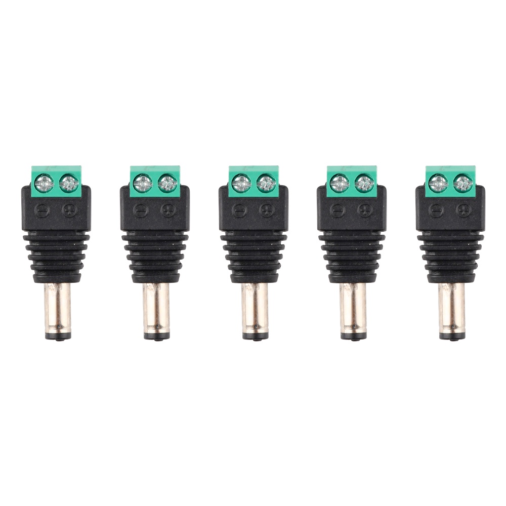 DIYMORE 5 ชิ้น / ล็อต Male Dc Power Plug Jack 2.5x5.5 มม . สายเชื่อมต่อสําหรับกล้องวงจรปิด Led Strip Light 5 . 5x2 . 5 มม . Dc Power Plug