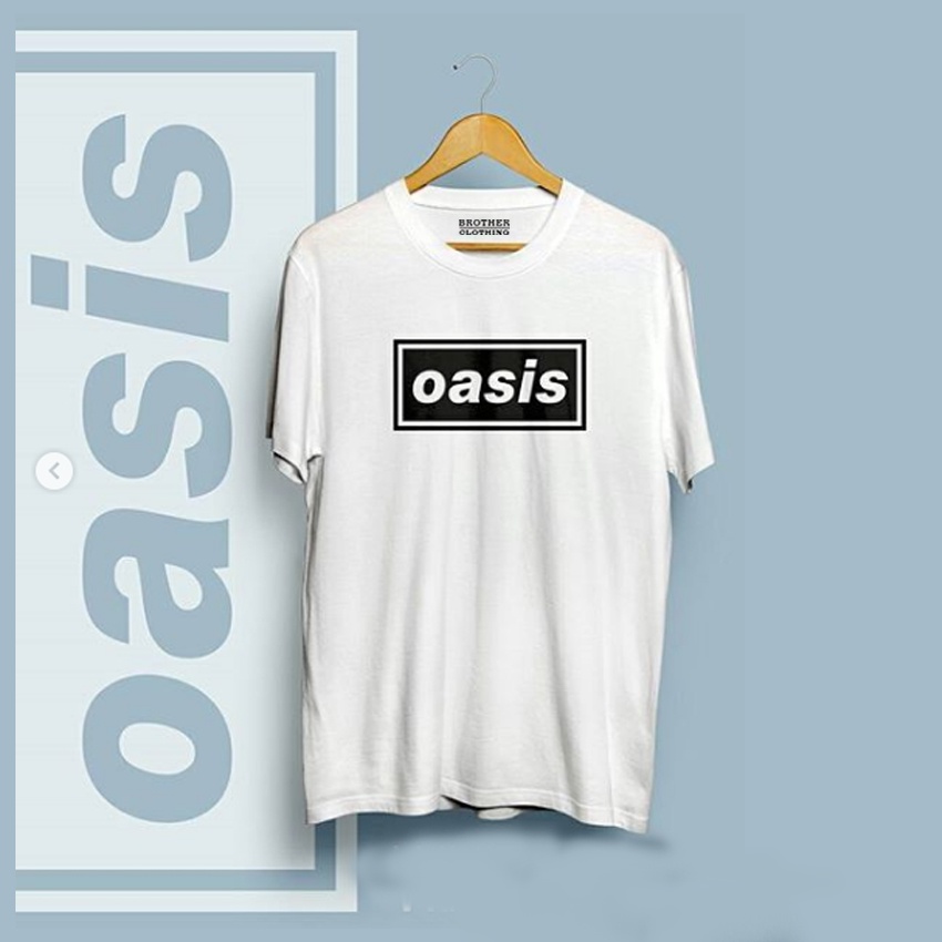 เสื้อยืด พิมพ์ลายวงดนตรี Oasis Black Premium สําหรับผู้ชาย