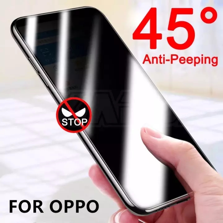 มือถือ ฟิล์ม กันรอย ฟิล์มกระจกนิรภัย ป้องกันการแอบมอง เต็มจอ OPPO A74 5G /Realme C21/C25 ฟิล์มกระจกก