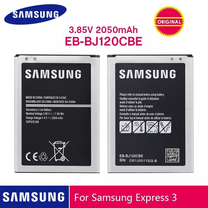 แบตเตอรี่ SAMSUNG EB-BJ120CBU EB-BJ120CBE 2050mAh สำหรับ Samsung Galaxy J1 2016 รุ่น J120 J120F J120
