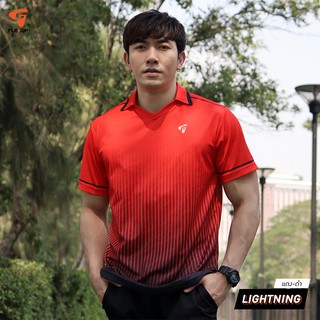 เสื้อกีฬา FLEXUP คอวี รุ่น LIGHTNING สีส้ม 12LS302 - Polomaker