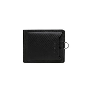 DAPPER กระเป๋าสตางค์ Carbon Fiber Drawer Tri-fold Wallet หนังแท้ สีดำ (BWM/BK/1107CB14)