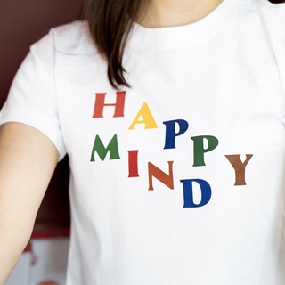 เสื้อครอป ลายhappy mind