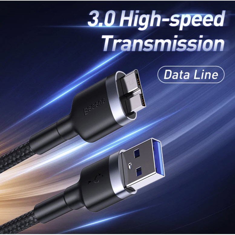 ถูก/แท้Baseus USB 3.0 to Micro-B 2A สายฮาร์ดดิสก์ 5Gbps Cable For Harddisk