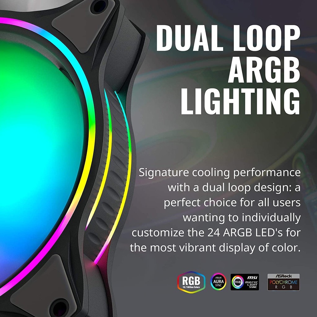 FAN Cooler Master MasterFan MF120 Halo Duo-Ring ARGB Lighting 120mm  #coolermaster
