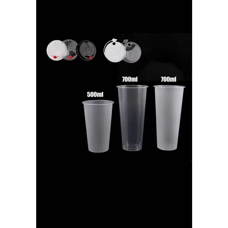 แก้วPPแข็ง【200ใบ】พร้อมฝา เป็นแก้วเนื้อพลาสติกแข็ง สำหรับใช้แล้วทิ้ง สำหรับใส่น้ำชานม กาแฟ และอื่นๆ - รูปที่ 2