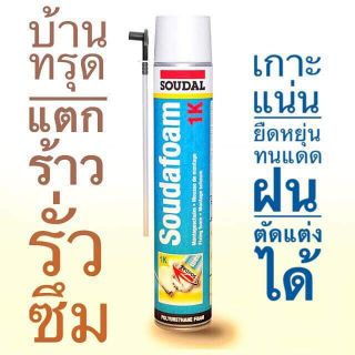 Souda foam โซดาโฟม ซ่อมแซมบ้าน อุดรอยแตกร้าว พียูโฟม pu foam p u foam soudal